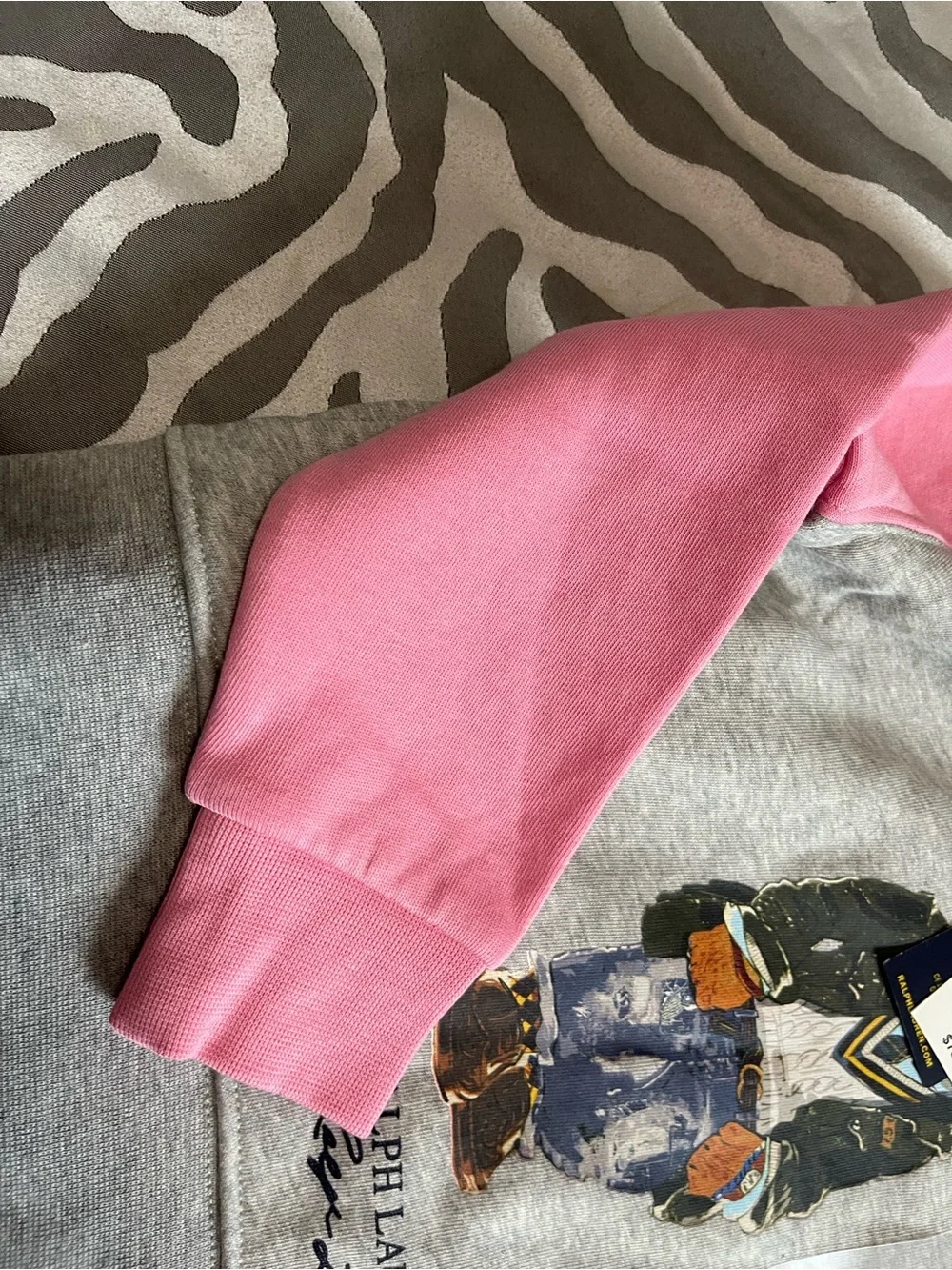 Ralph Lauren Colorblock Polo Bear Hoodie - Gray, Green, Blue, Pink